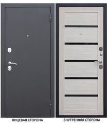 Дверь входная Ferroni Garda правая черный муар - лиственница мокко со стеклом 860х2050 мм