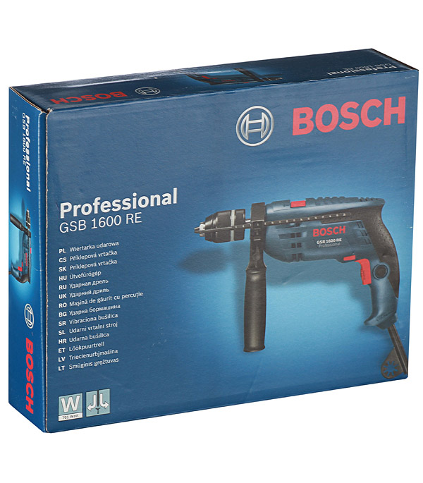 фото Дрель ударная bosch gsb 1600 re (601218121) 701 вт