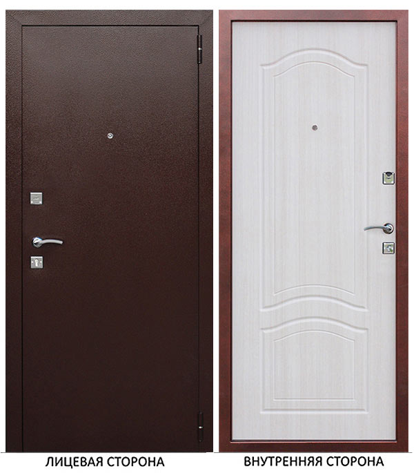 фото Дверь входная ferroni dominanta правая медный антик - белый ясень 960х2050 мм