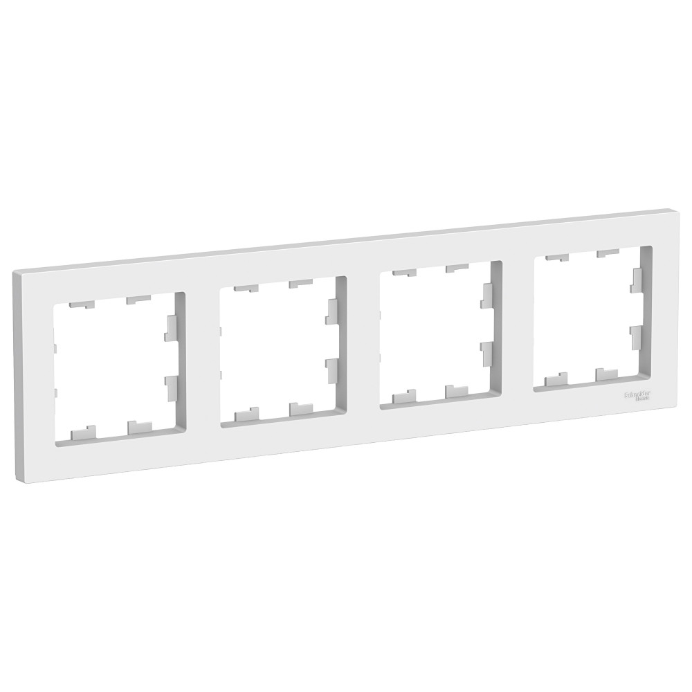 

Рамка Schneider Electric Atlas Design ATN000104 четырехместная универсальная скрытая установка белая, Белый