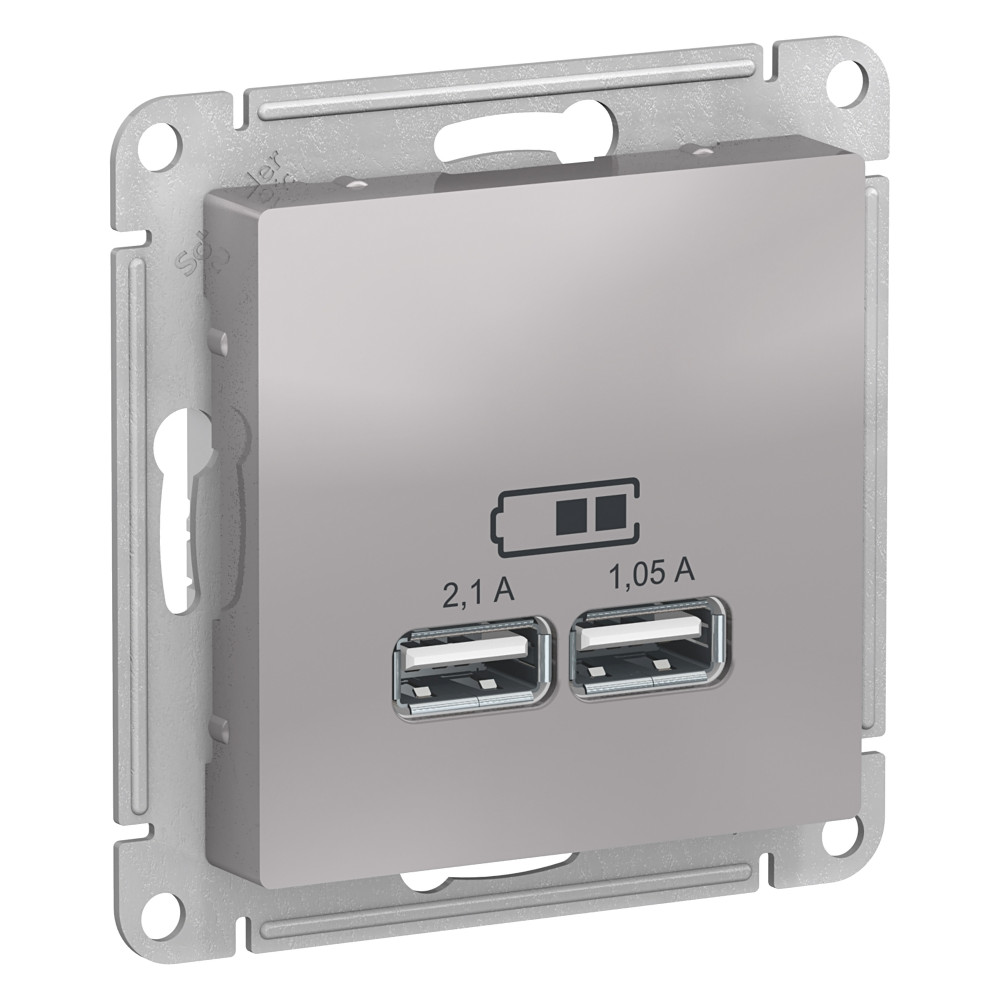 

Розетка USB Schneider Electric Atlas Design ATN000333 скрытая установка алюминий RJ11+RJ45