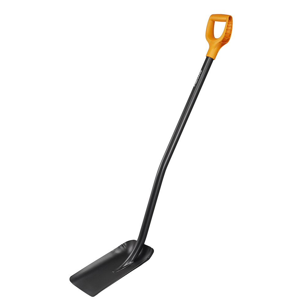 фото Лопата совковая fiskars solidtm (1026685) с металлическим черенком 1260 мм