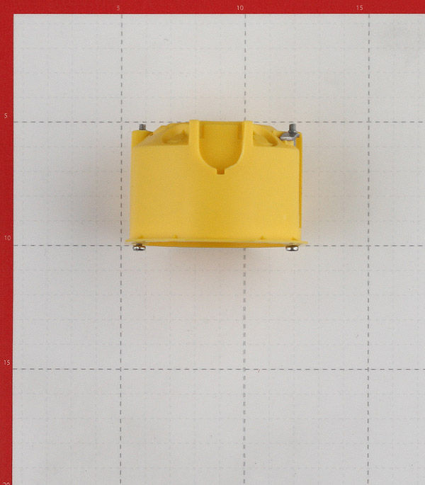 фото Подрозетник schneider electric для гипсокартона d68х47 мм 8 вводов желтый ip30 с металлическими лапками