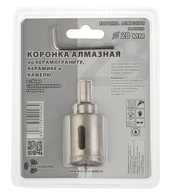 

Коронка алмазная Trio-Diamond (400028) по керамограниту d28 мм