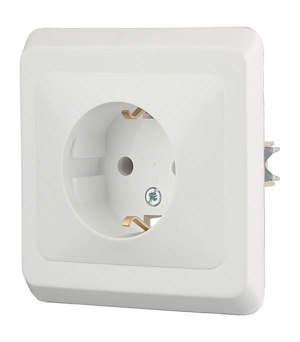 

Розетка с рамкой Schneider Electric Этюд PC16-003B скрытая установка белая с заземлением, Белый