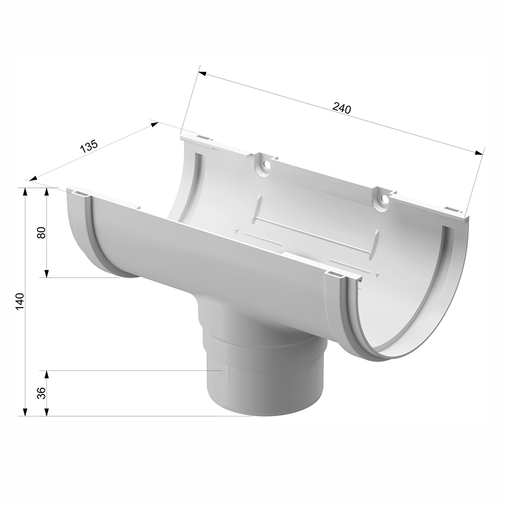 фото Воронка желоба пластиковая docke standard d120-80 мм коричневый ral 8017