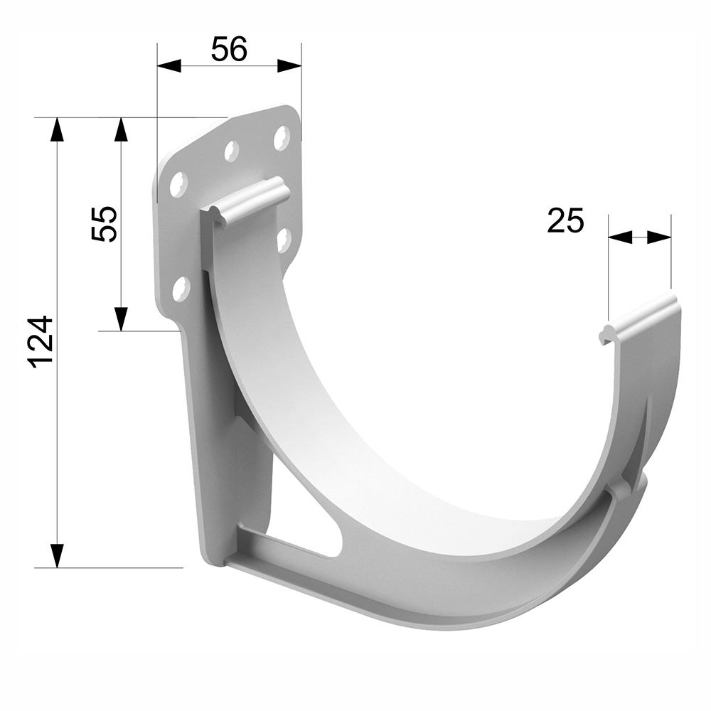 фото Кронштейн желоба пластиковый docke standard d120 мм пломбир ral 9003