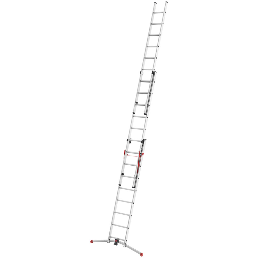 фото Лестница трансформер hailo s100 profilot двухсекционная алюминиевая 2x9 профессиональная