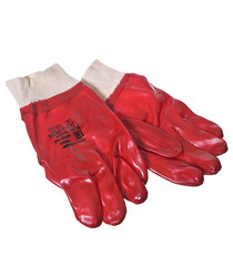 Хлопчатобумажные перчатки облитые ПВХ МБС манжета на резинке