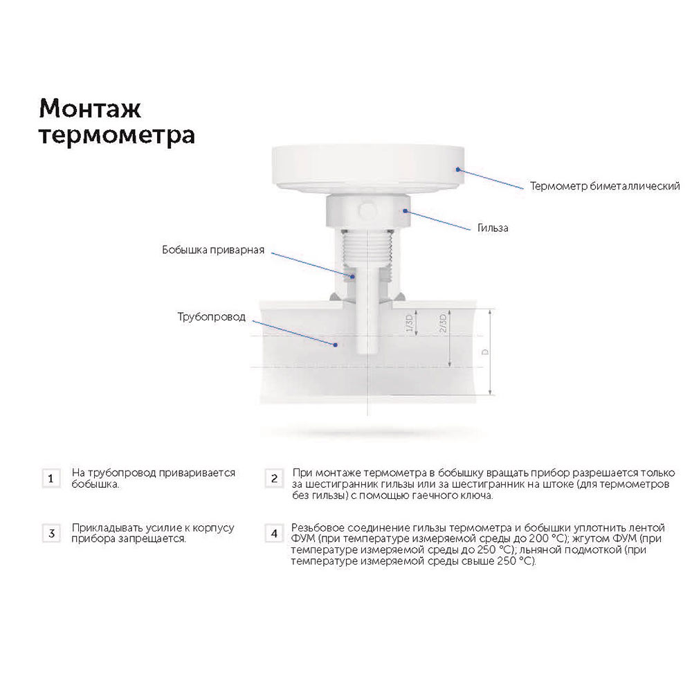 фото Термометр росма (2409) 1/2 нр(ш) аксиальный d63 мм 120 °с шток 46х6 мм