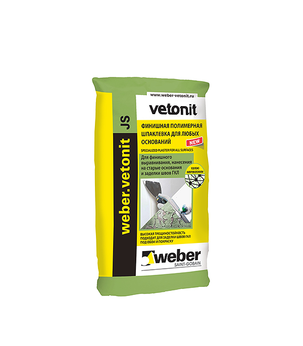

Шпаклевка полимерная Weber.vetonit JS универсальная 20 кг