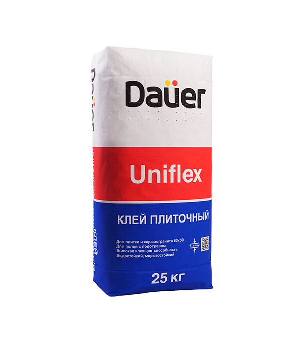 фото Клей для плитки и керамогранита dauer uniflex усиленный 25 кг
