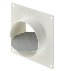 Соединитель для круглых воздуховодов Вентс с накладной пластиной с обратным клапаном пластиковый d100 мм