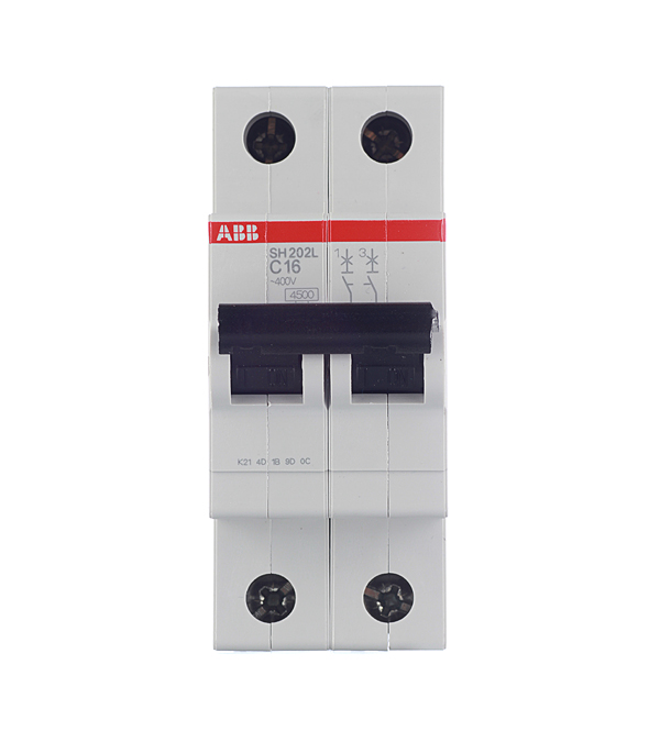 Автоматический выключатель ABB SH202L (2CDS242001R0164) 2P 16А тип C 4,5 кА 400 В на DIN-рейку