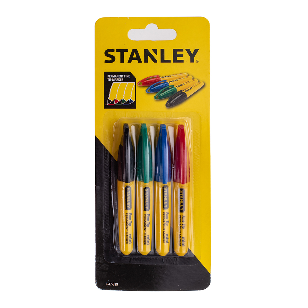 Маркер перманентный Stanley Mini 4 цвета в наборе (4 шт.)