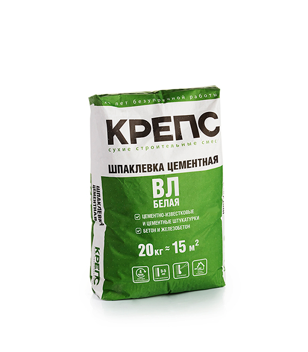 

Шпаклевка цементная Крепс ВЛ белая 20 кг