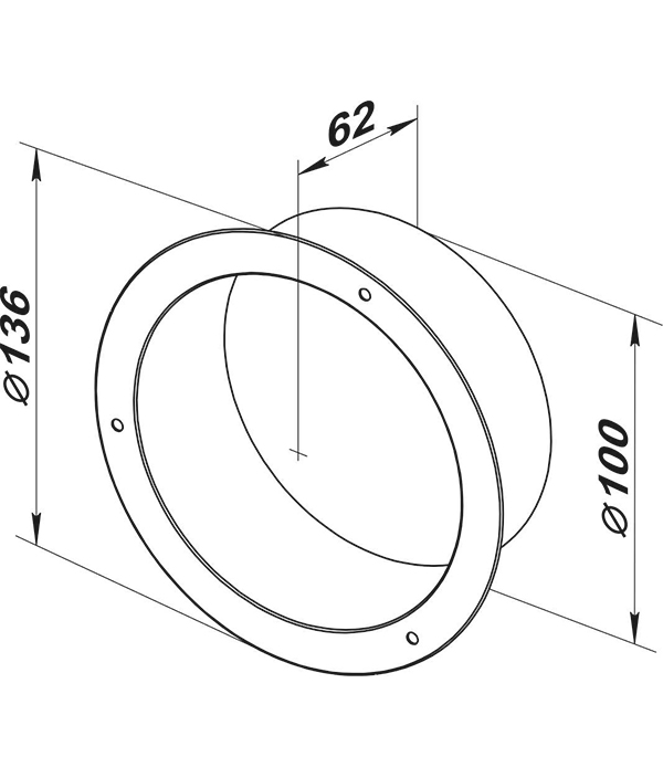 Фланец для круглых воздуховодов d100 мм стальной Вентс белый от Петрович