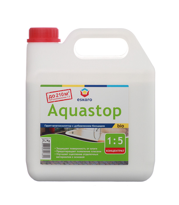 

Грунт Eskaro Aquastop Bio концентрат 3 л, Белый