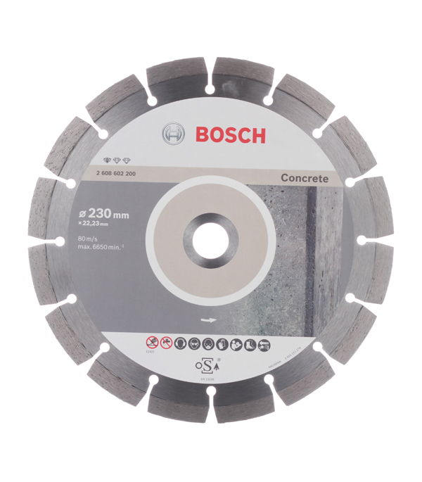 фото Диск алмазный по бетону bosch professional (2608602200) 230x22,2x2,3 мм сегментный сухой рез