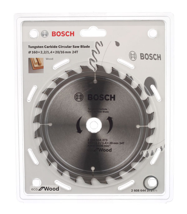 фото Диск пильный по дереву bosch spedline eco (2608644373) 160х16/20х2,2 мм 24 зуба