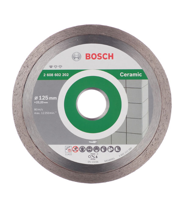 фото Диск алмазный по керамике bosch professional (2608602202) 125x22,2x1,6 мм сплошной сухой рез