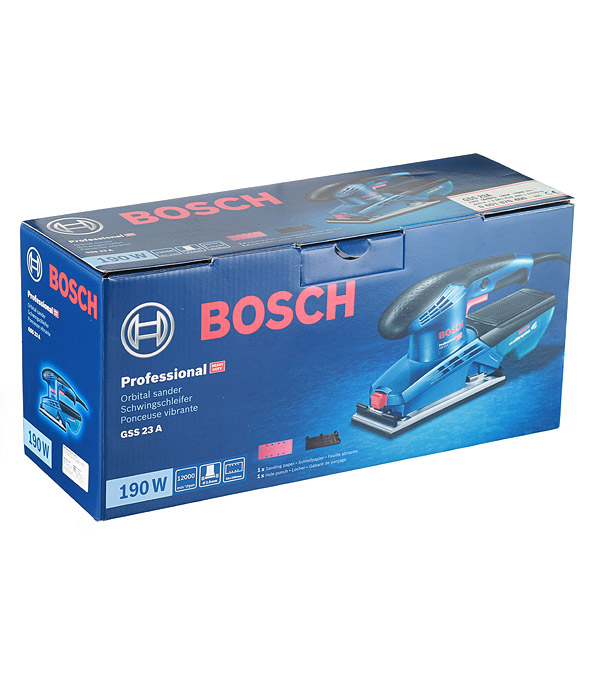 фото Шлифмашина вибрационная электрическая bosch gss 23 a (601070400) 190 вт 92х182 мм