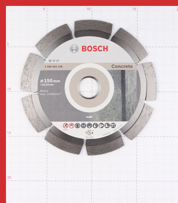 фото Диск алмазный по бетону bosch professional (2608602198) 150x22,2x2 мм сегментный сухой рез