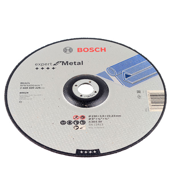 фото Круг отрезной по металлу bosch (2608600226) 230х22х3 мм вогнутый