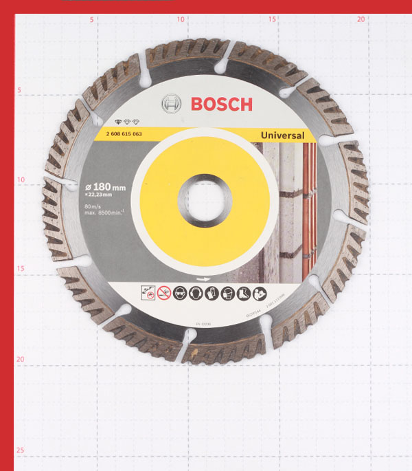 фото Диск алмазный универсальный bosch (2608615063) 180x22,2x2,4 мм сегментный сухой рез