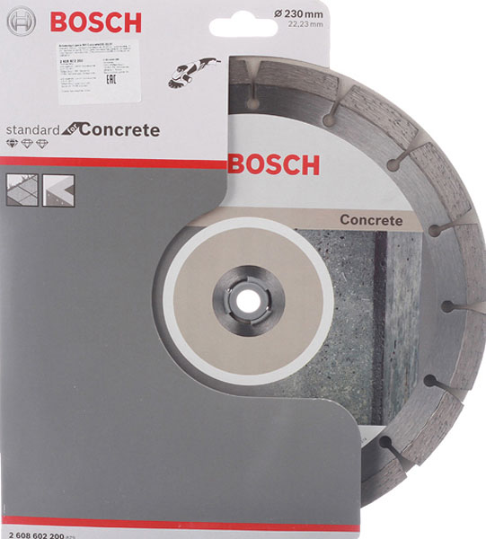 фото Диск алмазный по бетону bosch professional (2608602200) 230x22,2x2,3 мм сегментный сухой рез