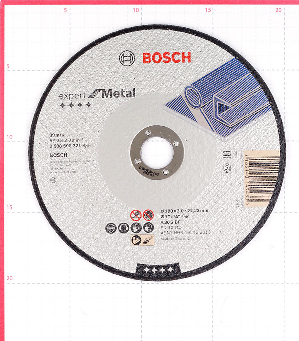 фото Круг отрезной по металлу bosch (2608600321) 180х22х3 мм