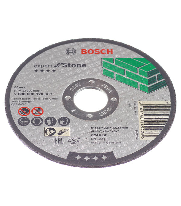 фото Круг отрезной по камню bosch (02608600320) 115х22х2,5 мм