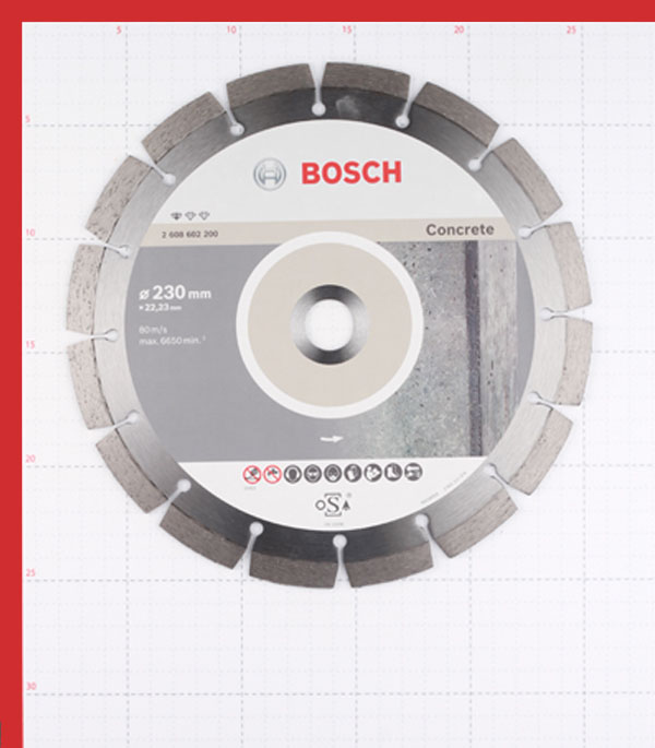 фото Диск алмазный по бетону bosch professional (2608602200) 230x22,2x2,3 мм сегментный сухой рез