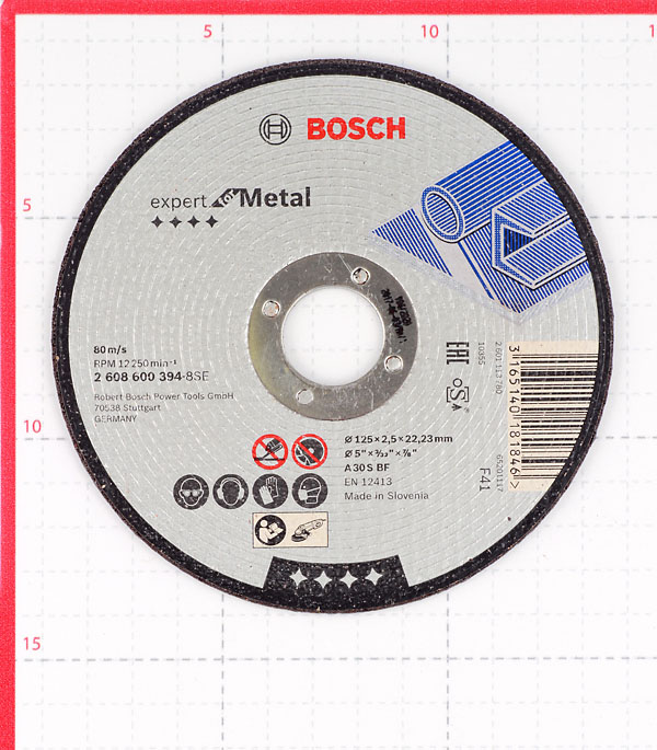 фото Круг отрезной по металлу bosch (2608600394) 125х22х2,5 мм