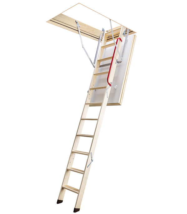 фото Лестница чердачная fakro ltk деревянная 280х60х120 см