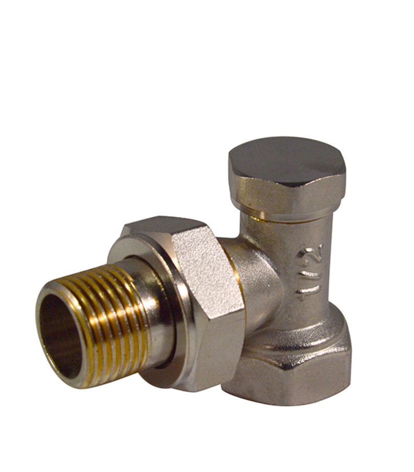 Клапан (вентиль) запорный угловой 1/2 НР(ш) х 1/2 ВР(г) для радиатора .