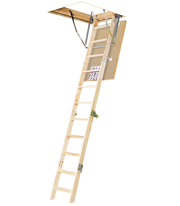 фото Лестница чердачная fakro smart mini деревянная 280х60х94 см