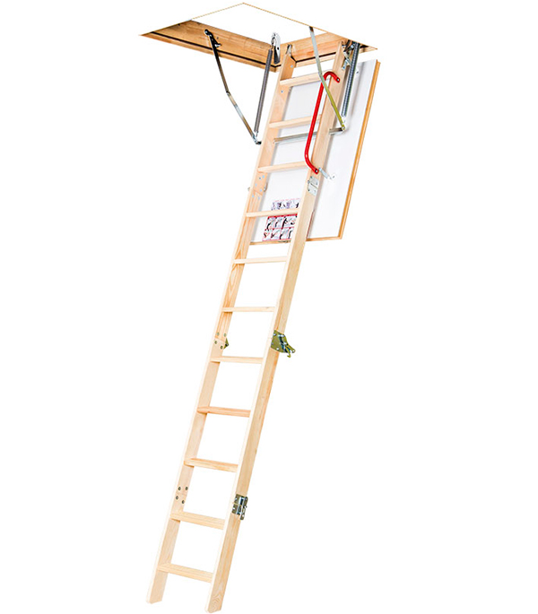 фото Лестница чердачная fakro komfort mini деревянная 280х60х94 см