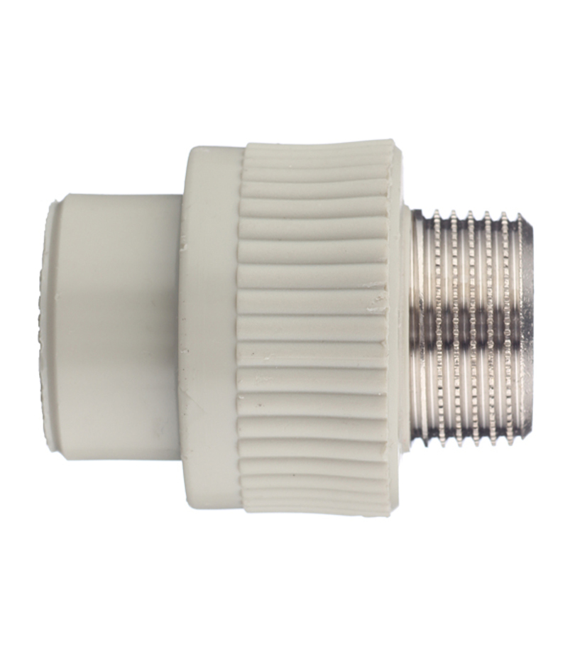 Муфта полипропиленовая FV-PLAST (215021) 20 мм х 3/4 НР(ш) серая ...