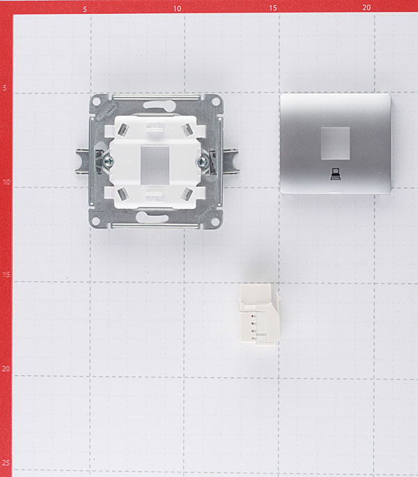 фото Розетка компьютерная schneider electric glossa gsl000381к скрытая установка алюминий один модуль rj45 cat 5e