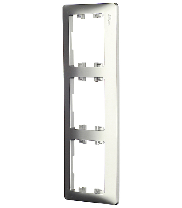 

Рамка Schneider Electric Glossa GSL000303 трехместная горизонтальная алюминий