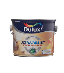 Краска моющаяся Dulux Ultra Resist кухня и ванная база BW белая 2,5 л