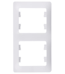 Рамка Schneider Electric Glossa GSL000106 двухместная вертикальная белая