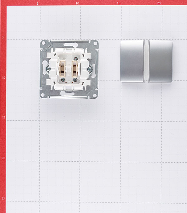 фото Выключатель schneider electric glossa gsl000351 двухклавишный скрытая установка алюминий