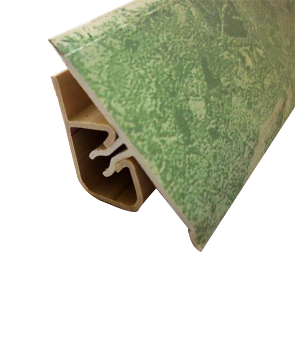 фото Уголок пвх двухсоставной для кафельной плитки внутренний самоклеящийся 25х25х1800 мм зеленый кимберлит с фурнитурой
