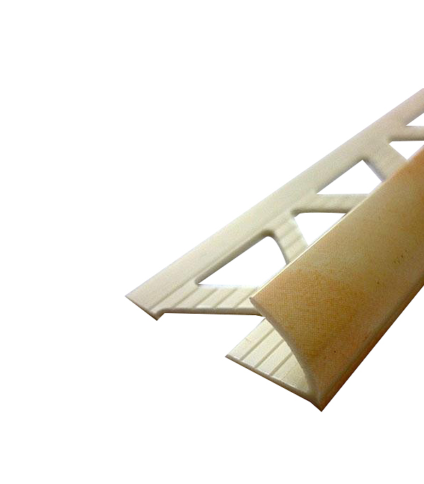 фото Уголок пвх для кафельной плитки наружный 9 мм 2,5 м песочный ракушечник