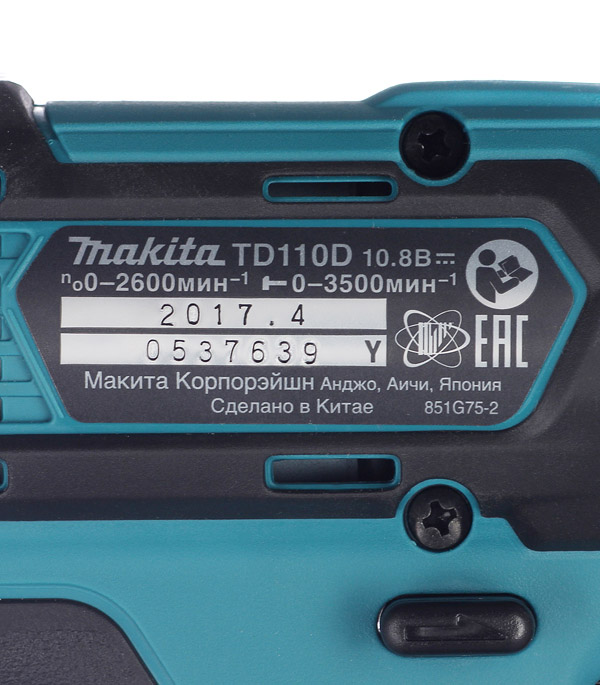 фото Шуруповерт аккумуляторный ударный makita td110dz 10,8в li-ion без акб и зу