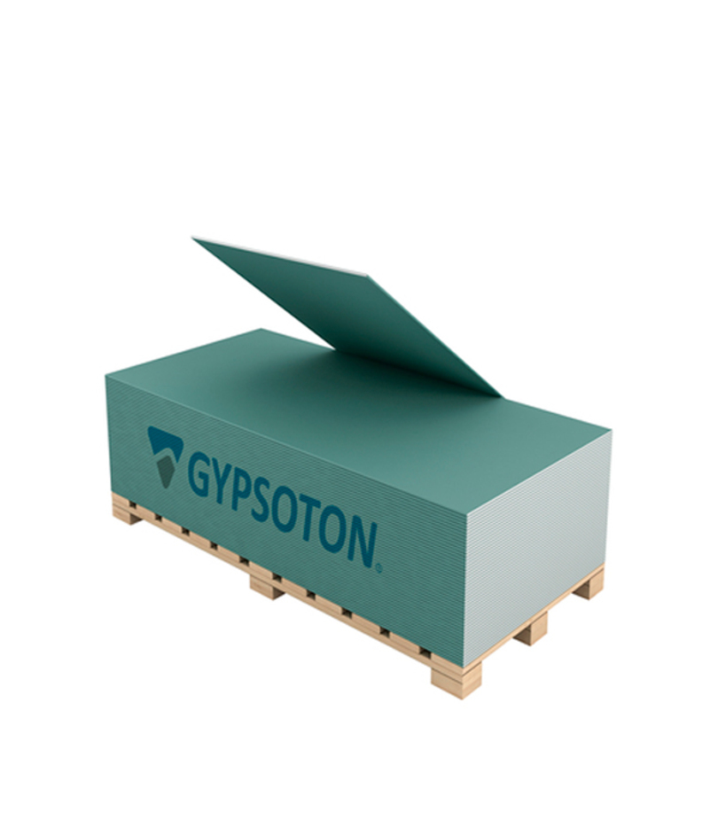 Гипсокартон Gypsoton 2500х1200х12,5 мм влагостойкий —  в .