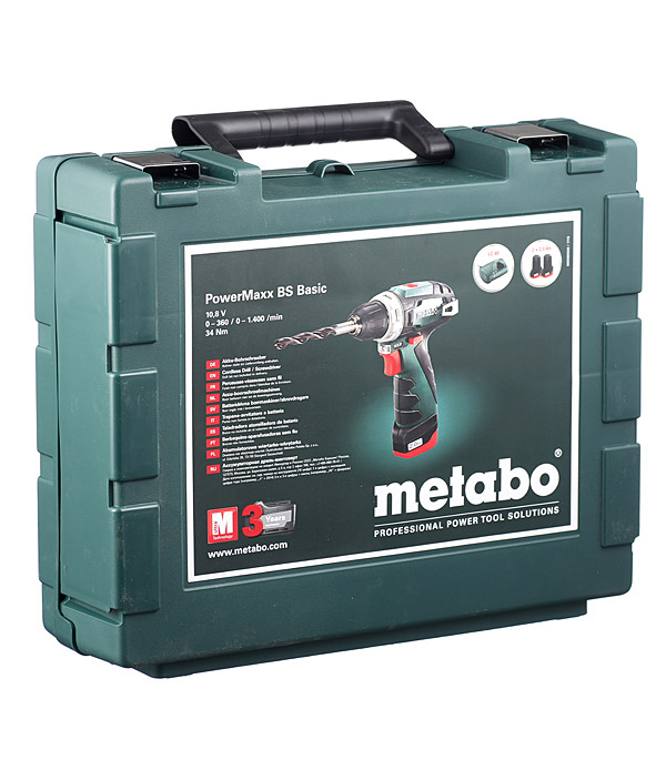 фото Дрель-шуруповерт аккумуляторная metabo powermaxx bs (600080500) 12в 2х2ач li-ion