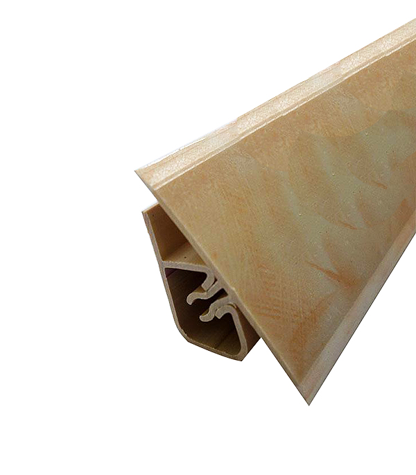 фото Уголок пвх двухсоставной для кафельной плитки внутренний самоклеящийся 25х25х1800 мм песочный ракушечник с фурнитурой